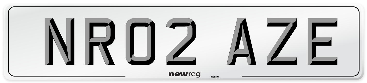 NR02 AZE Number Plate from New Reg